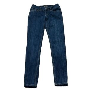 Seven 7 Low Rise Skinny Jeans Dark Wash Blue Denim Size 26 Stretchy Pockets